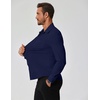 COOFANDY Stretch Mens Dress Shirts Wrinkle Free Long Sleeve Dress Shirt Muscle Fit Button Down Shirt(Deep Blue)
