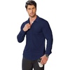 COOFANDY Stretch Mens Dress Shirts Wrinkle Free Long Sleeve Dress Shirt Muscle Fit Button Down Shirt(Deep Blue)
