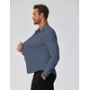 COOFANDY Stretch Mens Dress Shirts Wrinkle Free Long Sleeve Dress Shirt Muscle Fit Button Down Shirt(Denim Blue)