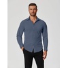 COOFANDY Stretch Mens Dress Shirts Wrinkle Free Long Sleeve Dress Shirt Muscle Fit Button Down Shirt(Denim Blue)