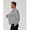 COOFANDY Stretch Mens Dress Shirts Wrinkle Free Long Sleeve Dress Shirt Muscle Fit Button Down Shirt(Light Grey)