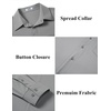 COOFANDY Stretch Mens Dress Shirts Wrinkle Free Long Sleeve Dress Shirt Muscle Fit Button Down Shirt(Light Grey)