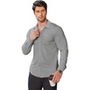 COOFANDY Stretch Mens Dress Shirts Wrinkle Free Long Sleeve Dress Shirt Muscle Fit Button Down Shirt(Light Grey)