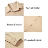 COOFANDY Stretch Mens Dress Shirts Wrinkle Free Long Sleeve Dress Shirt Muscle Fit Button Down Shirt(Light Khaki)