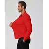 COOFANDY Stretch Mens Dress Shirts Wrinkle Free Long Sleeve Dress Shirt Muscle Fit Button Down Shirt(Red)