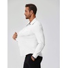 COOFANDY Stretch Mens Dress Shirts Wrinkle Free Long Sleeve Dress Shirt Muscle Fit Button Down Shirt(White)