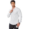COOFANDY Stretch Mens Dress Shirts Wrinkle Free Long Sleeve Dress Shirt Muscle Fit Button Down Shirt(White)