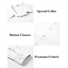 COOFANDY Stretch Mens Dress Shirts Wrinkle Free Long Sleeve Dress Shirt Muscle Fit Button Down Shirt(White)
