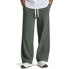 COOFANDY Baggy Sweatpants Men Wide Leg Cotton Joggers for Men with Pockets | 2 in 1 Design, Ankle Drawcord, Cotton Blend, Wide Leg, 3 Deep Pockets, Drawstring Waist, Y2K, Loungewear, Gym Workout(Dark Green)