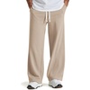 COOFANDY Baggy Sweatpants Men Wide Leg Cotton Joggers for Men with Pockets | 2 in 1 Design, Ankle Drawcord, Cotton Blend, Wide Leg, 3 Deep Pockets, Drawstring Waist, Y2K, Loungewear, Gym Workout(Khaki)