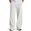 COOFANDY Baggy Sweatpants Men Wide Leg Cotton Joggers for Men with Pockets | 2 in 1 Design, Ankle Drawcord, Cotton Blend, Wide Leg, 3 Deep Pockets, Drawstring Waist, Y2K, Loungewear, Gym Workout(White Heather)