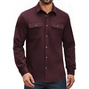 COOFANDY Mens Long Sleeve Classic Work Shirts Button Up Shirt Jacket(Wine Red)