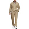 COOFANDY Men’s Tracksuit Casual Sweatsuit 2 Piece Full Zip Jogging Suit Set | Full Zip TrackSuit, Stand Collar, Elastic Waist Drawstring, 5 Pockets, Casual Athletic Jogging Outfits, Fall Sport Sweat Suit(Khaki)