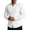 COOFANDY Stretch Mens Dress Shirts Wrinkle Free Long Sleeve Dress Shirt Muscle Fit Button Down Shirt(White)