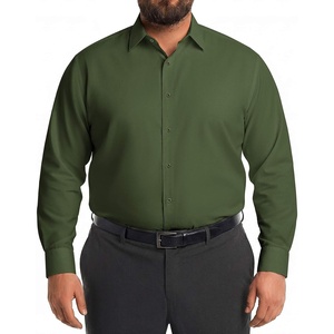COOFANDY Big and Tall Dress Shirts for Men Long Sleeve Wrinkle Free Button Down Shirt Stretch Business Shirt(Army Green)