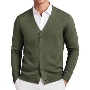 COOFANDY Mens Cardigan Sweater Long Sleeve Lightweight V Neck Knit Cardigan | Button Down, Knitted, Light Weight, Ribbed Hem, Stretch, Soft, Classic Fit, Casual, Dress, Business, Men Cardigans(Army Green)