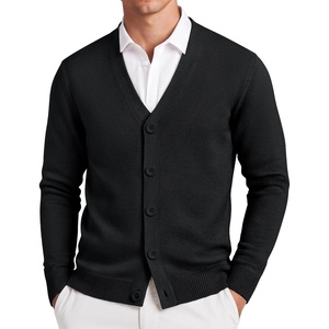 COOFANDY Mens Cardigan Sweater Long Sleeve Lightweight V Neck Knit Cardigan | Button Down, Knitted, Light Weight, Ribbed Hem, Stretch, Soft, Classic Fit, Casual, Dress, Business, Men Cardigans(Black)