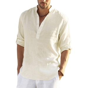 COOFANDY Men’s Cotton Linen Henley T-Shirts Long Sleeve Casual Beach Shirts | Mens Linen Shirt,Regular Relaxed Fit,Lightweight,Breathable,and Moisture-wicking for Beach,Vacation or Everyday Summer Wear(Beige)