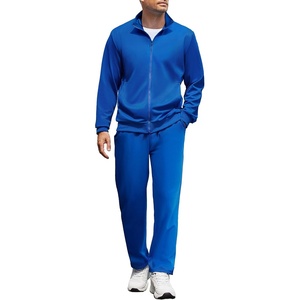 COOFANDY Men’s Tracksuit Casual Sweatsuit 2 Piece Full Zip Jogging Suit Set | Full Zip TrackSuit, Stand Collar, Elastic Waist Drawstring, 5 Pockets, Casual Athletic Jogging Outfits, Fall Sport Sweat Suit(Blue)