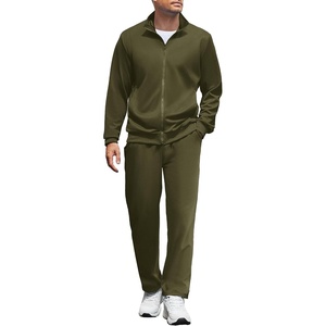 COOFANDY Men’s Tracksuit Casual Sweatsuit 2 Piece Full Zip Jogging Suit Set | Full Zip TrackSuit, Stand Collar, Elastic Waist Drawstring, 5 Pockets, Casual Athletic Jogging Outfits, Fall Sport Sweat Suit(Army Green)