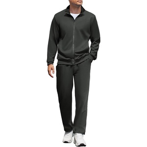COOFANDY Men’s Tracksuit Casual Sweatsuit 2 Piece Full Zip Jogging Suit Set | Full Zip TrackSuit, Stand Collar, Elastic Waist Drawstring, 5 Pockets, Casual Athletic Jogging Outfits, Fall Sport Sweat Suit(Dark Grey)