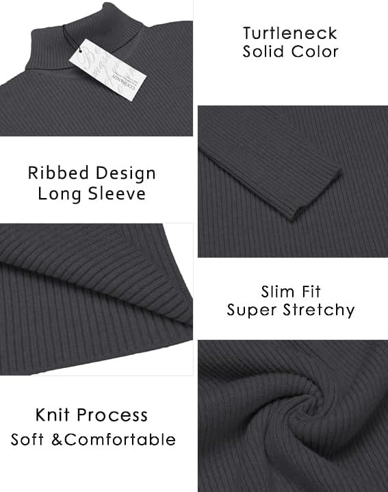 image:imageCOOFANDY Mens Ribbed Slim Fit Knitted Pullover Casual Turtleneck Sweater Premium antishrink knit turtleneck Soft warm amp stretchyperfect for casual work or outdoor wear in fallwinterCharcoal Grey