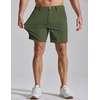 COOFANDY Men Casual Shorts 7″ Stretch Quick Dry Golf Shorts with 4 Pockets | Flat Front, Back Elastic Waistband, Button Closure, Moisture Wicking, Comfy, Lightweight Shorts Dress for Hiking Work Running(Army Green)