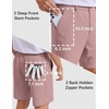 COOFANDY Men Casual Shorts 7″ Stretch Quick Dry Golf Shorts with 4 Pockets | Flat Front, Back Elastic Waistband, Button Closure, Moisture Wicking, Comfy, Lightweight Shorts Dress for Hiking Work Running(Pink)