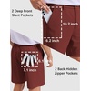COOFANDY Men Casual Shorts 7″ Stretch Quick Dry Golf Shorts with 4 Pockets | Flat Front, Back Elastic Waistband, Button Closure, Moisture Wicking, Comfy, Lightweight Shorts Dress for Hiking Work Running(Brick Red)