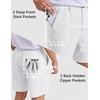 COOFANDY Men Casual Shorts 7″ Stretch Quick Dry Golf Shorts with 4 Pockets | Flat Front, Back Elastic Waistband, Button Closure, Moisture Wicking, Comfy, Lightweight Shorts Dress for Hiking Work Running(White)