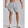COOFANDY Men Casual Shorts 7″ Stretch Quick Dry Golf Shorts with 4 Pockets | Flat Front, Back Elastic Waistband, Button Closure, Moisture Wicking, Comfy, Lightweight Shorts Dress for Hiking Work Running(Light Grey)