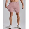 COOFANDY Men Casual Shorts 7″ Stretch Quick Dry Golf Shorts with 4 Pockets | Flat Front, Back Elastic Waistband, Button Closure, Moisture Wicking, Comfy, Lightweight Shorts Dress for Hiking Work Running(Pink)