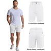COOFANDY Men Casual Shorts 7″ Stretch Quick Dry Golf Shorts with 4 Pockets | Flat Front, Back Elastic Waistband, Button Closure, Moisture Wicking, Comfy, Lightweight Shorts Dress for Hiking Work Running(White)