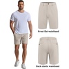 COOFANDY Men Casual Shorts 7″ Stretch Quick Dry Golf Shorts with 4 Pockets | Flat Front, Back Elastic Waistband, Button Closure, Moisture Wicking, Comfy, Lightweight Shorts Dress for Hiking Work Running(Light Khaki)