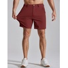 COOFANDY Men Casual Shorts 7″ Stretch Quick Dry Golf Shorts with 4 Pockets | Flat Front, Back Elastic Waistband, Button Closure, Moisture Wicking, Comfy, Lightweight Shorts Dress for Hiking Work Running(Brick Red)