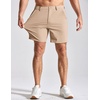 COOFANDY Men Casual Shorts 7″ Stretch Quick Dry Golf Shorts with 4 Pockets | Flat Front, Back Elastic Waistband, Button Closure, Moisture Wicking, Comfy, Lightweight Shorts Dress for Hiking Work Running(Khaki)