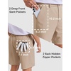 COOFANDY Men Casual Shorts 7″ Stretch Quick Dry Golf Shorts with 4 Pockets | Flat Front, Back Elastic Waistband, Button Closure, Moisture Wicking, Comfy, Lightweight Shorts Dress for Hiking Work Running(Khaki)