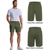 COOFANDY Men Casual Shorts 7″ Stretch Quick Dry Golf Shorts with 4 Pockets | Flat Front, Back Elastic Waistband, Button Closure, Moisture Wicking, Comfy, Lightweight Shorts Dress for Hiking Work Running(Army Green)