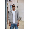 COOFANDY Men Full Zip Hoodie Fleece Zipper Sweatshirt Casual Hooded Jacket | Llightweight fleece-Lined and Zipper, Versatile Drawstring Hood, 2026 Fall Fashion Streetwear, Casual, Gym, Outdoor Jacket(Light Grey)