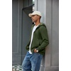 COOFANDY Men Full Zip Hoodie Fleece Zipper Sweatshirt Casual Hooded Jacket | Llightweight fleece-Lined and Zipper, Versatile Drawstring Hood, 2026 Fall Fashion Streetwear, Casual, Gym, Outdoor Jacket(Army Green)