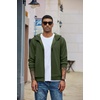 COOFANDY Men Full Zip Hoodie Fleece Zipper Sweatshirt Casual Hooded Jacket | Llightweight fleece-Lined and Zipper, Versatile Drawstring Hood, 2026 Fall Fashion Streetwear, Casual, Gym, Outdoor Jacket(Army Green)
