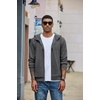 COOFANDY Men Full Zip Hoodie Fleece Zipper Sweatshirt Casual Hooded Jacket | Llightweight fleece-Lined and Zipper, Versatile Drawstring Hood, 2026 Fall Fashion Streetwear, Casual, Gym, Outdoor Jacket(Dark Grey)