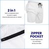 COOFANDY Mens Athletic Shorts 7″ Quick Dry Stretch Gym Workout Shorts | Classic 7 Inch Inseam, Functional Side Pockets and Back Zipper Pocket, Moisture Wicking, Active Fitness Training Sportswear(Dark Grey(no Lining)/White(2 in 1))