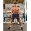 COOFANDY Mens Athletic Shorts 7″ Quick Dry Stretch Gym Workout Shorts | Classic 7 Inch Inseam, Functional Side Pockets and Back Zipper Pocket, Moisture Wicking, Active Fitness Training Sportswear(Black/Army Green/Navy Blue)