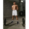 COOFANDY Mens Athletic Shorts 7″ Quick Dry Stretch Gym Workout Shorts | Classic 7 Inch Inseam, Functional Side Pockets and Back Zipper Pocket, Moisture Wicking, Active Fitness Training Sportswear(Dark Grey(no Lining)/White(2 in 1))