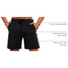 COOFANDY Mens Athletic Shorts 7″ Quick Dry Stretch Gym Workout Shorts | Classic 7 Inch Inseam, Functional Side Pockets and Back Zipper Pocket, Moisture Wicking, Active Fitness Training Sportswear(Black/Olive Green)