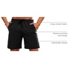 COOFANDY Mens Athletic Shorts 7″ Quick Dry Stretch Gym Workout Shorts | Classic 7 Inch Inseam, Functional Side Pockets and Back Zipper Pocket, Moisture Wicking, Active Fitness Training Sportswear(Black (1 Pack of 1))