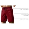 COOFANDY Mens Athletic Shorts 7″ Quick Dry Stretch Gym Workout Shorts | Classic 7 Inch Inseam, Functional Side Pockets and Back Zipper Pocket, Moisture Wicking, Active Fitness Training Sportswear(Dark Grey/Wine Red)