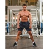 COOFANDY Mens Athletic Shorts 7″ Quick Dry Stretch Gym Workout Shorts | Classic 7 Inch Inseam, Functional Side Pockets and Back Zipper Pocket, Moisture Wicking, Active Fitness Training Sportswear(Camo Black/Camo Army Grey)