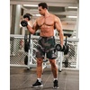 COOFANDY Mens Athletic Shorts 7″ Quick Dry Stretch Gym Workout Shorts | Classic 7 Inch Inseam, Functional Side Pockets and Back Zipper Pocket, Moisture Wicking, Active Fitness Training Sportswear(Camo Black/Camo Army Grey)